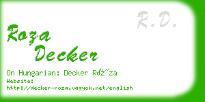 roza decker business card